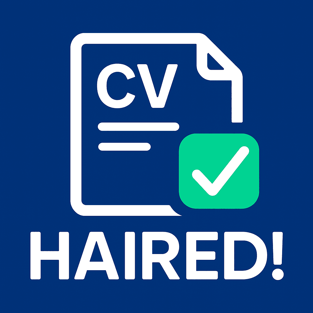 HAIRED logo showing a resume with a green check mark