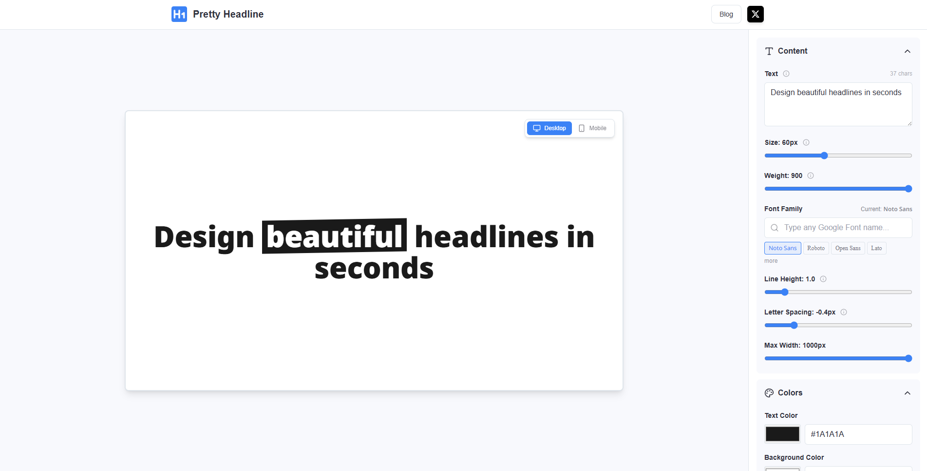 Pretty Headline screenshot 1