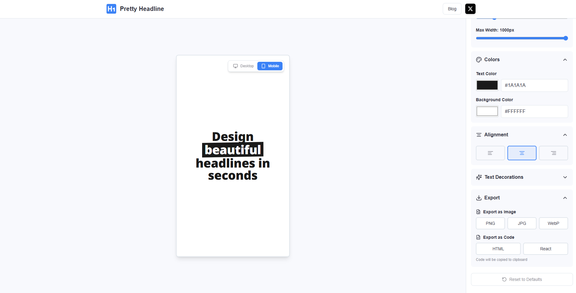 Pretty Headline screenshot 2
